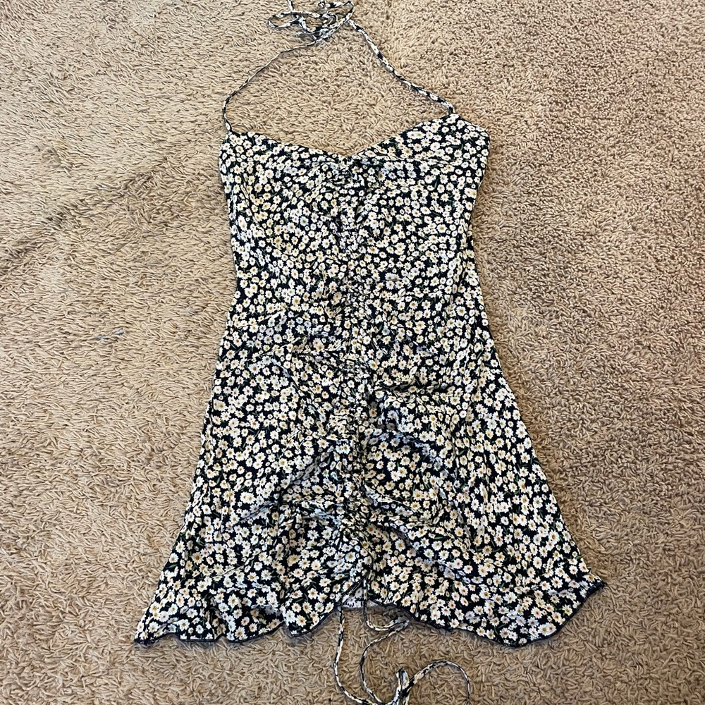 Princess Polly Ruched Floral Halter Mini Dress
